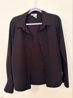 DKNY woman’s  Black Long-Sleeve Dress Shirt